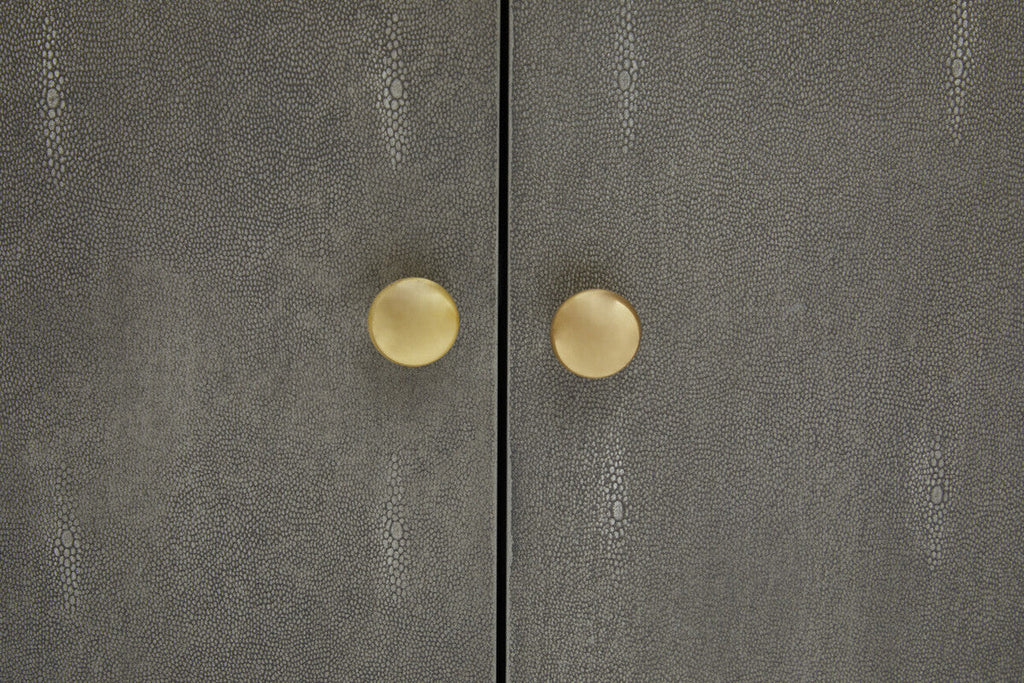 Grey Shagreen Effect Media Unit | Deskey