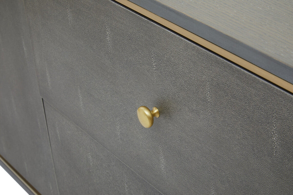 Grey Shagreen Effect Media Unit | Deskey