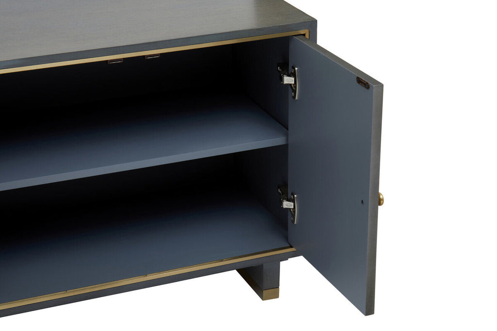 Grey Shagreen Effect Media Unit | Deskey