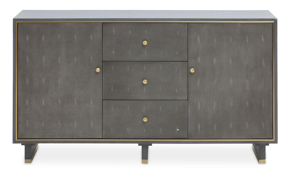Grey Shagreen Effect Three Drawer Sideboard | Deskey