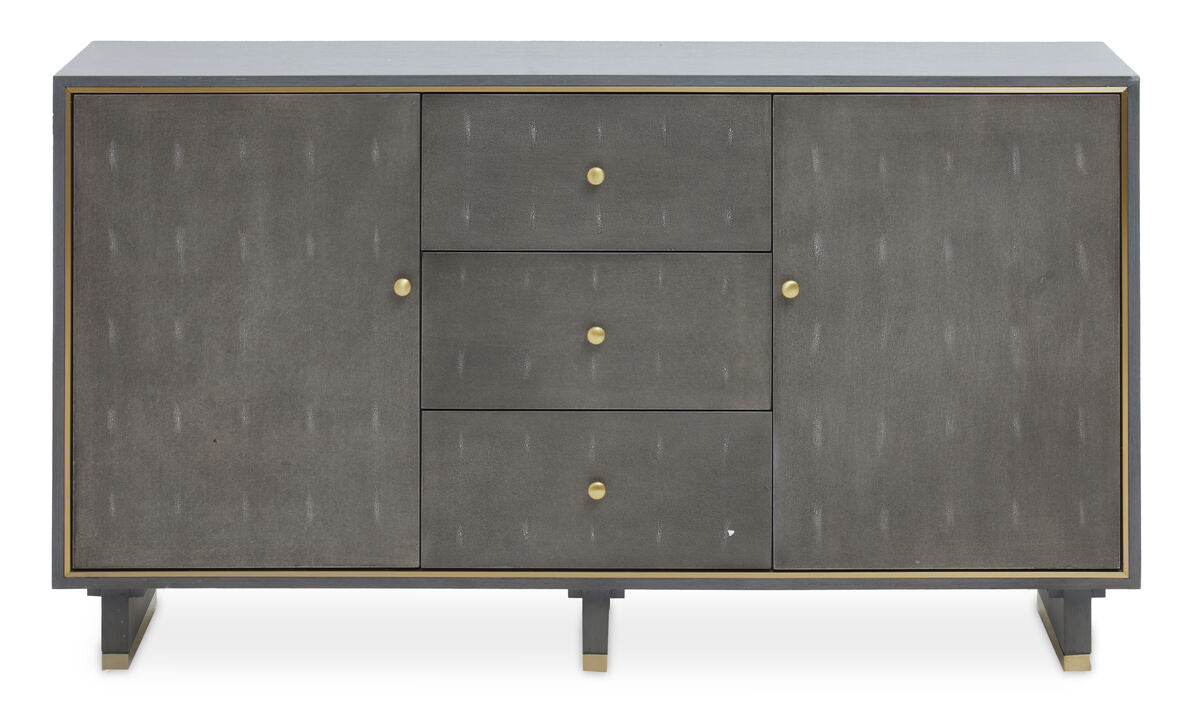 Grey Shagreen Effect Three Drawer Sideboard | Deskey