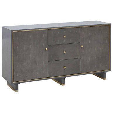Grey Shagreen Effect Three Drawer Sideboard | Deskey