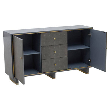 Grey Shagreen Effect Three Drawer Sideboard | Deskey