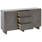 Grey Shagreen Effect Three Drawer Sideboard | Deskey
