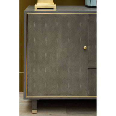 Grey Shagreen Effect Three Drawer Sideboard | Deskey