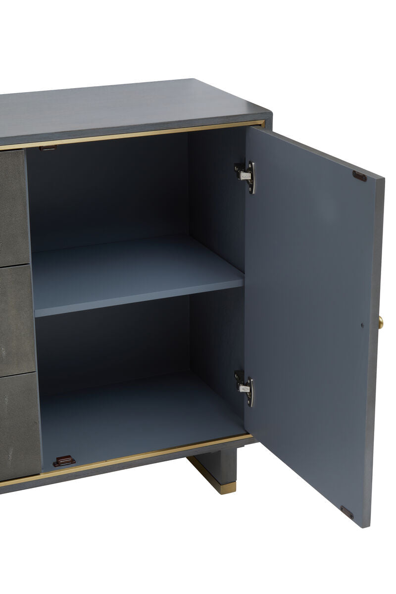 Grey Shagreen Effect Three Drawer Sideboard | Deskey