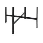 Black Petrified Wood Top Side Table with Cross-Base Legs, Relic