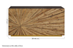 Brown and Gold Ebony Bamboo Sunburst Top Console Table with Clean-Lined, Gabelle