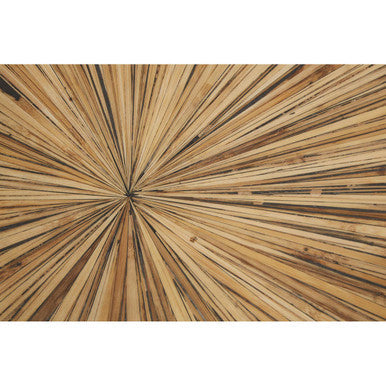 Brown and Gold Ebony Bamboo Sunburst Top Console Table with Clean-Lined, Gabelle