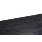 Black Wood and Clear Glass Top Coffee Table with Silver U-Shaped Metal Legs, Kerala