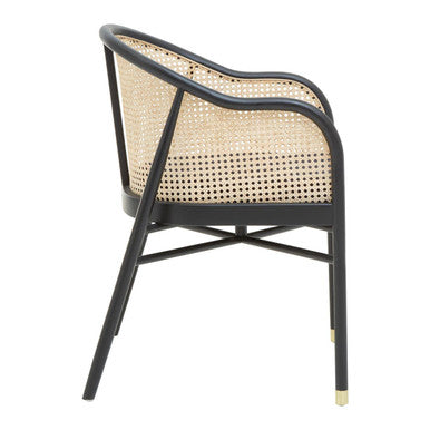 Rattan Chair with Black Seat | Corso