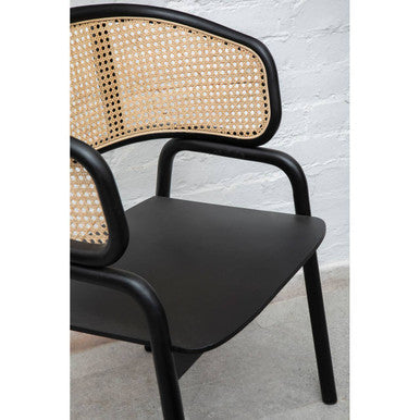 Rattan Chair with Black Seat | Corso