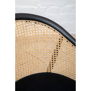 Rattan Chair with Black Seat | Corso