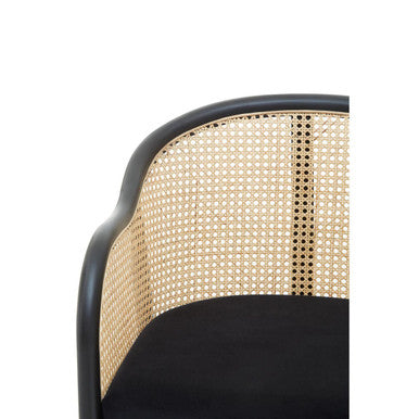 Rattan Chair with Black Seat | Corso