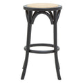 Black and Natural Rattan Stool | Corso