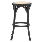 Black and Natural Rattan Stool | Corso