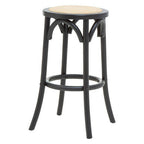 Black and Natural Rattan Stool | Corso