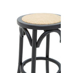 Black and Natural Rattan Stool | Corso
