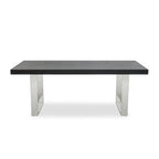 Rectangular Wooden Dining Table with Silver Finish Frame | Ulmus