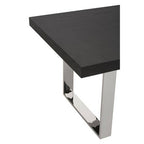 Rectangular Wooden Dining Table with Silver Finish Frame | Ulmus