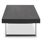 Rectangular Wooden Coffee Table with Silver Finish Frame | Ulmus