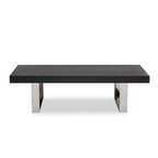 Rectangular Wooden Coffee Table with Silver Finish Frame | Ulmus