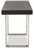 Natural Elm Wood Console Table with Silver Finish Frame | Ulmus