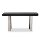Natural Elm Wood Console Table with Silver Finish Frame | Ulmus