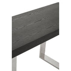 Natural Elm Wood Console Table with Silver Finish Frame | Ulmus