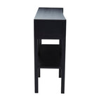 Black Console Table with Sturdy Frame and 2 Rattan-Front Drawers | Corso