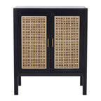 Black Sideboard with Two Rattan Doors | Corso