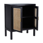 Black Sideboard with Two Rattan Doors | Corso