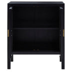 Black Sideboard with Two Rattan Doors | Corso