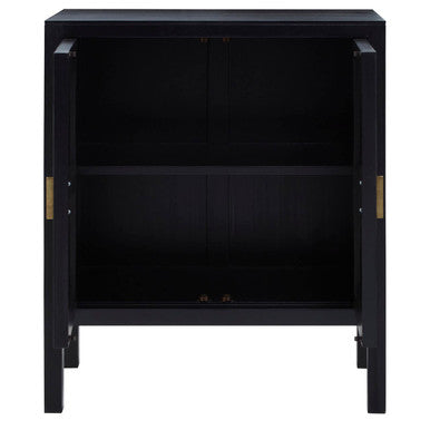 Black Sideboard with Two Rattan Doors | Corso