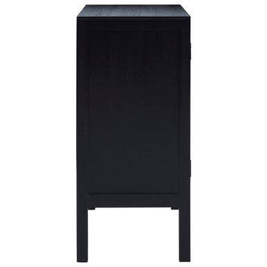 Black Sideboard with Two Rattan Doors | Corso