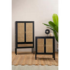 Black Sideboard with Two Rattan Doors | Corso