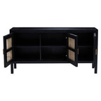 Black Sideboard with 3 Rattan Doors | Corso