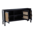 Black Sideboard with 3 Rattan Doors | Corso