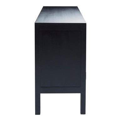 Black Sideboard with 3 Rattan Doors | Corso