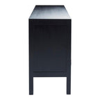 Black Sideboard with 3 Rattan Doors | Corso