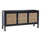 Black Sideboard with 3 Rattan Doors | Corso