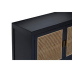Black Sideboard with 3 Rattan Doors | Corso