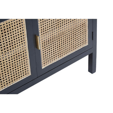 Black Sideboard with 3 Rattan Doors | Corso