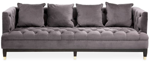3 Seater Viola Pirate Grey Fabric Sofa | Sefira