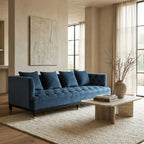 3 Seater Navy Fabric Sofa | Sefira