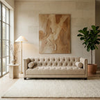 3 Seater Stone Fabric Sofa | Surina