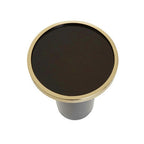 Gold and Black Art Deco Pillar Metal Side Table with Base | Elva