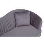 2 Seater Grey Pleated Velvet Sofa, Franza