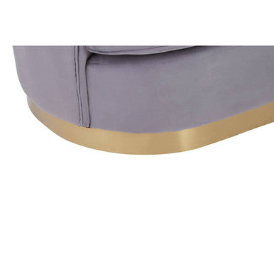 2 Seater Grey Pleated Velvet Sofa, Franza