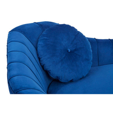 Midnight Blue Velvet Left Arm Chaise Longue | Felizia